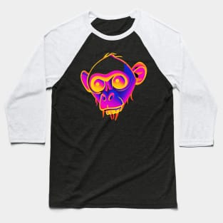 Halloween Monkey Graffity Pink Face Spooky Baseball T-Shirt